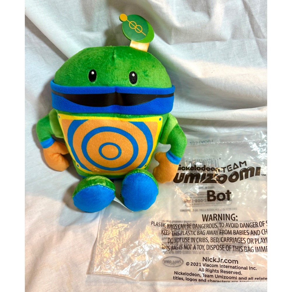 Team Umizoomi Bot 8" Plush Nickelodeon Nick Jr Robot Stuffed Toy Green 2021